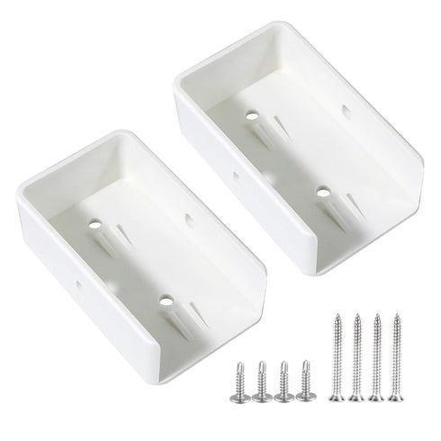 2PCS 2" x 3.5" Vinyl Fence Brackets, Rail Mount Bracket, Vinyl Fence Parts, Screws Included, White...