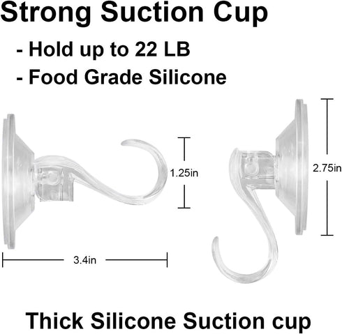 2PCS Wreath Hanger, Suction Cup Hooks with Key Lock, Heavy Duty Vacuum Wall Window Shower Suction Cup Hook and Wreath Hanger for Front Door, Wreat...