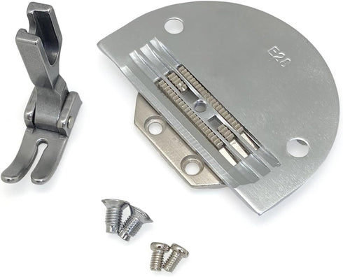 1SET Needle Plate, Presser Foot, Feed Dog #24983+149057+E20 and Screws Compatible with JUKI Brother Single Needle Sewing......