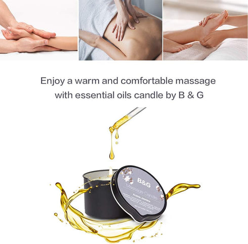 B & G Massage Candle - 6.5Oz Aromatherapy Scented Candle Moisturizing Luxurious Intimacy Relaxing Essential Oil Body Massage Candle for Home Spa -...
