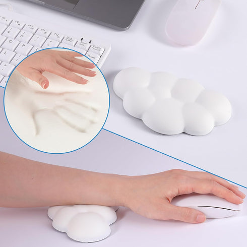 1 Pcs Cloud Wrist Pad for Mouse, Cute Pu Leather Mouse Wrist Support, Soft Memory Foam Ergonomic Cloud Mouse Pad, Pain Relief Gaming Wrist Rest fo...