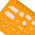 KESAPLAN 9 PCS Geometric Drawings Templates, Drafting Stencils Measuring Tools, Plastic Clear Orange Multi-Function Measuring Rulers with French C...
