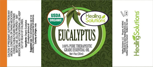 Healing Solutions Eucalyptus Essential Oil 1 oz (30ml), Pure & Organic, Undiluted Eucalyptus Essential Oil for Hair, Diffuser, Skin, & Aromatherap...