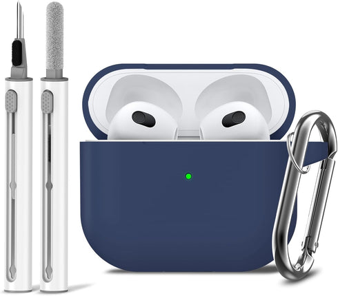 for AirPods 3rd Gen Case Cover with Cleaner Kit,Silicone Protective Case for Apple AirPods 3rd Generation Charging Case with Keychain,Shockproof A...