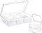 Blulu 12 Pieces Plastic Clear Storage Box Organizer with snap-tight closure latch Mini small Storage Containers Cases with Hinged Lid Hobby Modula...