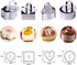 Stainless Steel 3D Cake Molds with Pusher Lifter Cooking Rings Set of 4,Baking Dish Bakeware Tools Cupcake Mold Mousse Ring Cheese Tools Salad Cak...