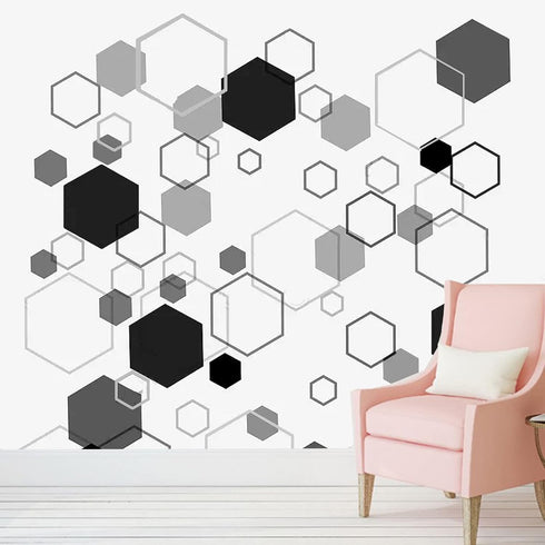5pcs Reusable Painting Stencils,Plastic Art Craft Templates on Wood Wall Fabric Paper Home Décor DIY 4" to 12" (Hexagon)...