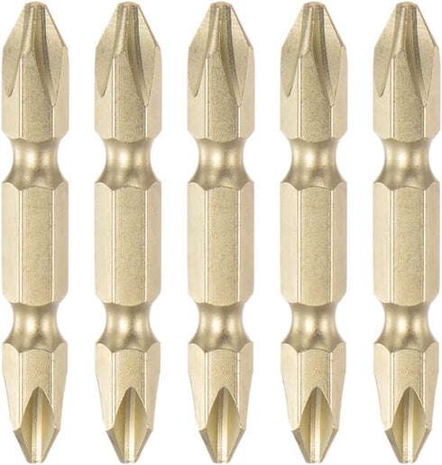 5pcs PH2 Phillips Head Screwdriver Double Ended Driver Bit 2" Length 0.25" Dia S2 Steel Magnetic Long Double Sided Cross Head for Power Tool...