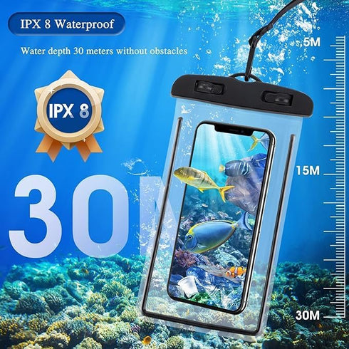 Waterproof Phone Pouch 4Pack, Floating Underwater Phone Case Dry Bag Lanyard Universal IPX8 for iPhone 15 14 13 Pro Max Plus Samsung Galaxy S24 Ul...