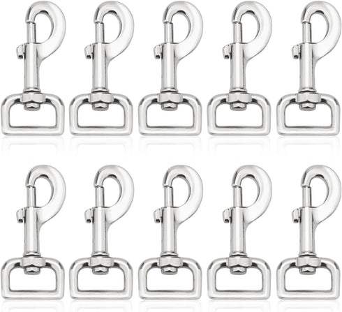 Swivel Snap Hooks Heavy Duty Dog Leash Hook Trigger Clip Clasp for Linking Pet Leash Collar, Key Chain, Dog Playpen (3-1/2" (8cm), 1", 10 Pack)...