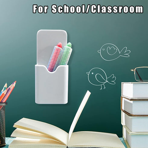 2 Pcs Magnetic Marker Holder Wall Mount Marker Holder for Dry Erase Whiteboard Fridge, Self Adhesive Magnetic Pencil Holder Caddy for Home Office ...