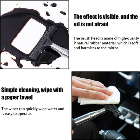 Car Rearview Mirror Wiper, Multifunctional Car Mirror Telescopic Water Scraper Wiper, Retractable Vehicle Glass Cleaner Tool, Portable Auto Interi...