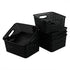 6-pack Black Woven Plastic Storage Baskets Organizing Bins...