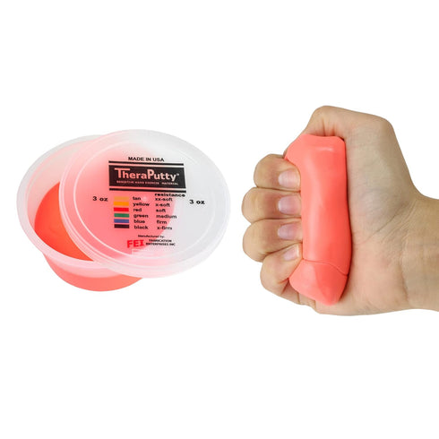 CanDo Theraputty Plus Hand Exercise Putty for Rehabilitation, Exercises, Hand Therapy, Hand Strengthening, Stress Relief - Red 3 oz Soft...