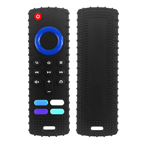 Silicone Remote Teething Toys for Baby, Remote Control Shape Teethers for Babies 18+ Months,Silicone TV Remote Teether BPA Free?Black...