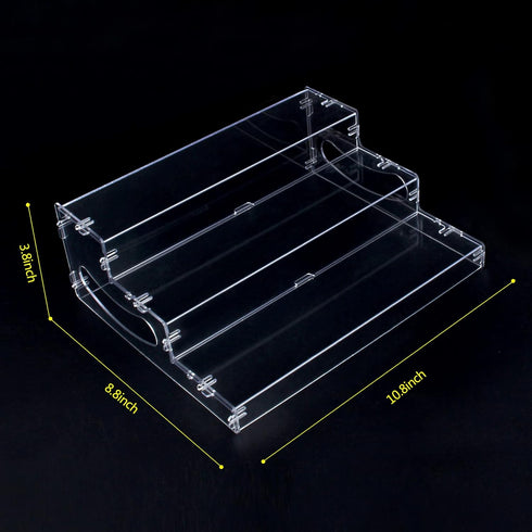 evron Pantry Organization and Storage Clear Plastics Spice Rack Organizer for Cabinet & Countertop (ASSEMBLY REQUIRED) 3 Tier Organizer Versatile ...