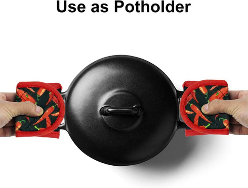 Evoio Cast Iron Skillet Handle Covers, Pot Handle Covers Heat Resistant, Heat Resistant Pan Pot Skillet Hot Handle Holder Sleeves Mitt Cover for K...