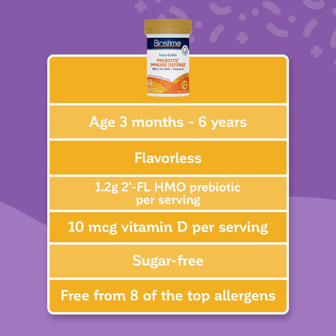 Biostime 2'FL HMO Baby Prebiotic Powder + Vitamin D for Kids, Toddlers and Infants | Human Milk Oligosaccharides | Probiotics Growth for Kids * | ...