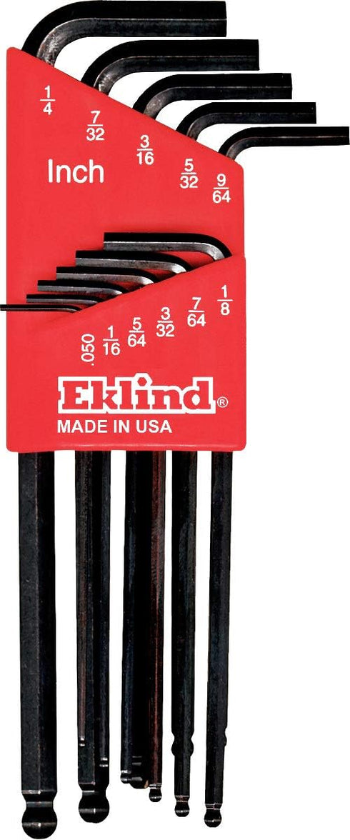 EKLIND 13211 Ball-Hex-L Key allen wrench - 11pc set SAE Inch Sizes .050-1/4 Long series...