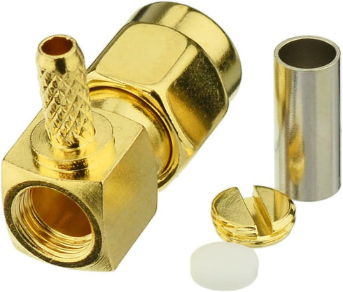 Eightwood 10pcs SMA Male Crimp Right Angle RF Connector for RG316 RG174 LMR100 Coax Cable...