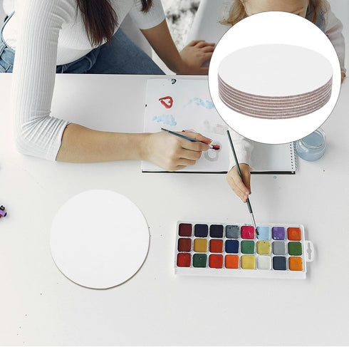 8PCS 10CM Round Canvas Drawing Board Premium Art Painting Board Artist Round Shape Canvas Board Oil Paint Canvas Sketchpad canvases for painting,a...