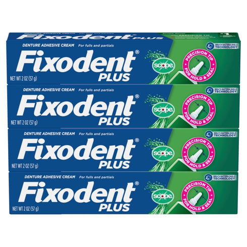 Fixodent Plus Scope Secure Denture Adhesive 2.0oz (Pack of 4)...
