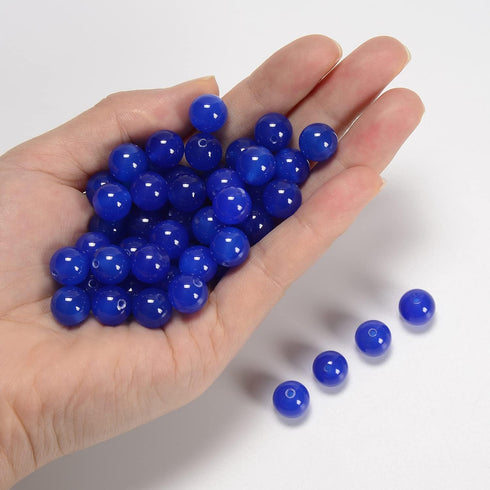 10mm Original Blue Agate Loose Semi Precious Beads Round Smooth Gemstones SpacerBeads for Jewelry Making 100PCS (10mm 100Beads, Blue Agate)...