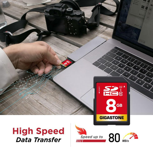Gigastone 8GB SD Card UHS-I U1 Class 10 SDHC Memory Card Full HD Video Canon Nikon Sony Pentax Kodak Olympus Panasonic Digital Camera...