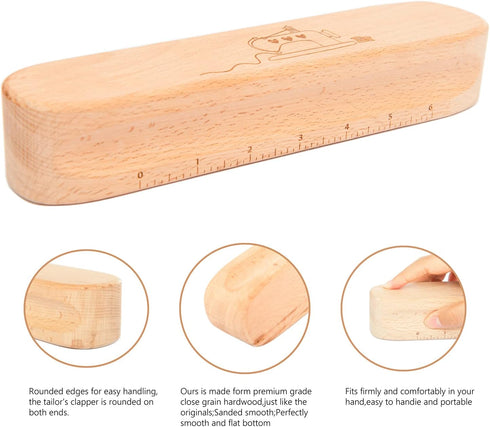 Lampstop Hardwood Tailors Clapper Multi-Purpose Sewing Tool for Sewing, Quilting, Ironing...