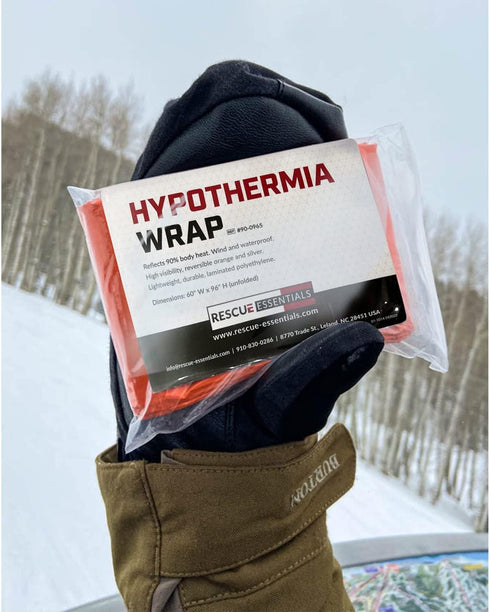 Rescue Essentials Hypothermia Wrap Blanket, Oversized 60" x 96", Mylar/Lightweight Polyethylene Fabric (Orange)...