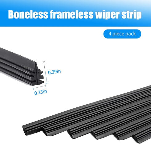 4 PCS Car Windshield Wiper Blade, 26In Universal Toughness Rubber Wiper Blades Refills, Adjustable Wiper Rubber Refill for Most Cars, SUVs, Trucks...