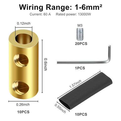 Linkstyle 10PCS 10 AWG Gauge Wire Connector Nut Kit, 60A Quick Wiring Connection Terminal, Splicing Quick Wiring Connection Terminal, Circuit Conn...