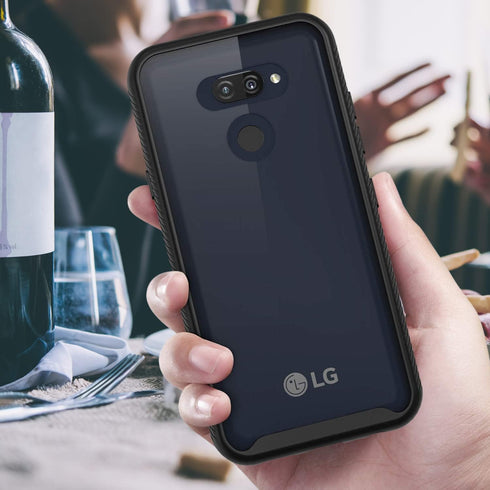 CBUS Heavy-Duty Phone Case with Built-in Screen Protector Cover for LG Premier Pro Plus, Xpression Plus 3, Harmony 4 –– Full Body (Black)...