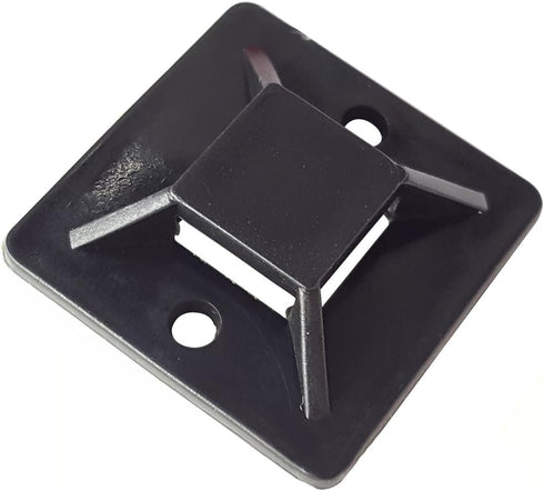 Cable Tie Mounts Self Adhesive Clips Wire Tie Base (25mm x 25mm) - Premium Grade Strength Screw-Hole Anchor Point Provides Optimal Strength (100 B...