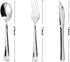 N9R 200pcs Plastic Silverware Set, Silver Plastic Cutlery Including 100pcs Forks, 50pcs Spoons, 50pcs Knives, Disposable Silverware for Party/Ever...