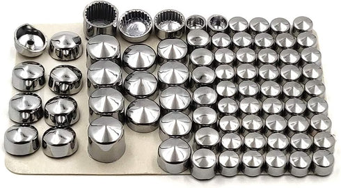 HTTMT MT247-003-CD Chrome Bolts Toppers Caps Compatible with 1991-2012 Harley Davidson Dyna Glide Twin Cam...