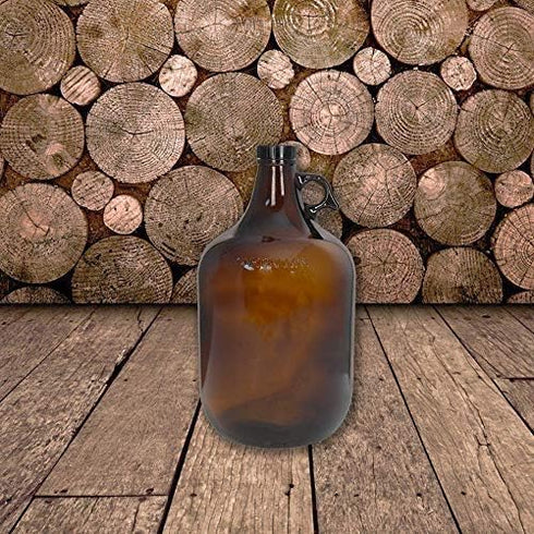 1 Gallon (128oz) Amber Glass Jug With 38mm Cap - FBA...