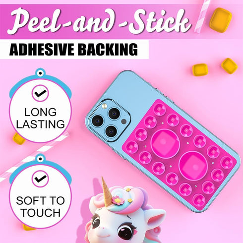 Silicone Suction Phone Holder Mount,Silicon Adhesive Phone Accessory for iPhone and Android, Hands-Free Mirror Shower Phone Holder,TikTok Videos a...