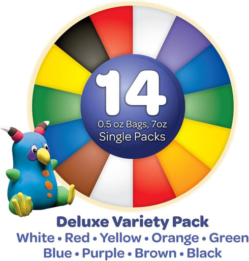 Crayola Model Magic Deluxe Variety Pack (14 Packs), Kids Air Dry Clay, Modeling Clay Alternative, Kids Craft Supplies, 7oz...