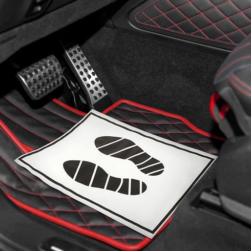 20 Pcs Car Foot Mat Disposable Paper Floor Mats Waterproof Car Floot Mat Black White Auto Foot Pads Universal Car Floor Protector Cover 15 x 20 in...