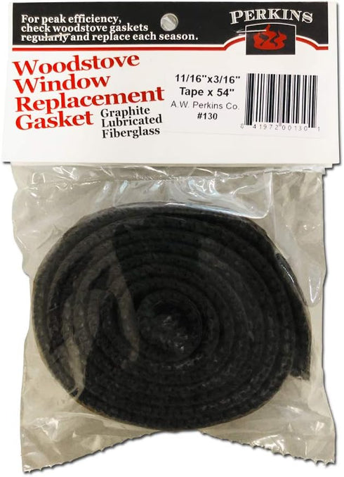 Fireplace AWP130 Self Stick Adhesive Gasket Wood Pellet Stove Window Glass Door Black Tape...