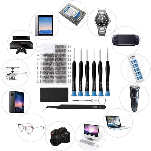 Eyeglasses Repair Kit, HKIDEE Sunglasses Repair Kit with 1000PCS Eyeglass Screws and 6 Pcs Screwdrivers Tweezer for Glasses, Sunglass, Watch Clock...