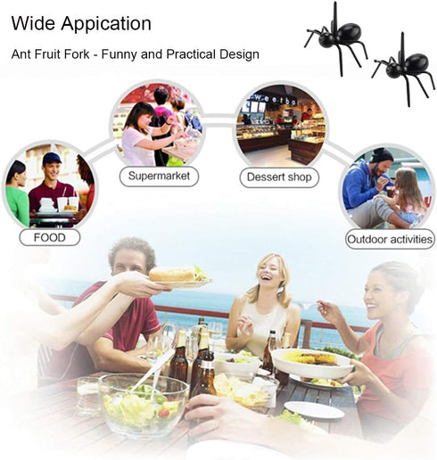 Ant Toothpicks Fruit Dessert Fork (24Pcs) – OOTSR Reusable Ant Food Pick Animal Appetizer Forks for Snack Cake Dessert with Storage Box for Kitche...