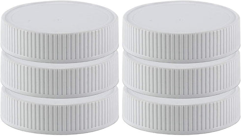 Pinnacle Mercantile Plastic Mason Jar Regular Mouth Screw-On White Lids-6 Pack-Standard Size Jar Storage Caps-BPA Free - Made in USA...
