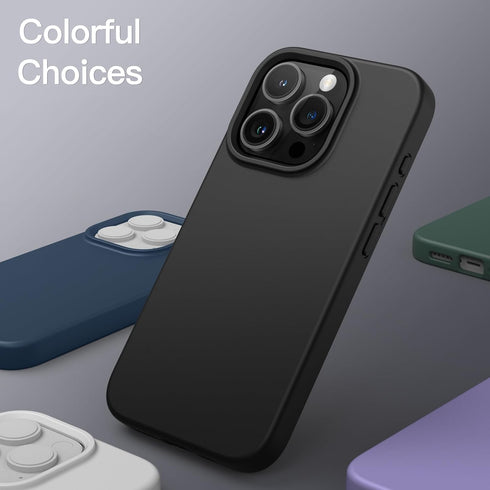 JETech Silicone Case for iPhone 15 Pro Max 6.7-Inch, Silky-Soft Touch Full-Body Protective Phone Case, Shockproof Cover (Black)......