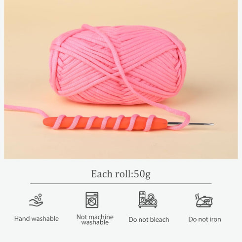 Yarn for Crocheting, 5X50g Easy Yarn, Beginner Yarn for Crocheting with Easy-to-See Stitches, Complete Cotton Nylon Chunky Yarn for Crocheting and...