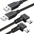Mini USB Cable 90 Degree 2Pack 6ft for Garmin Nuvi for Canon PowerShot/Rebel/EOS/DSLR/ELPH,Dash Cam,SatNav,Camcorders,Car,Camera USB Cable Right A...
