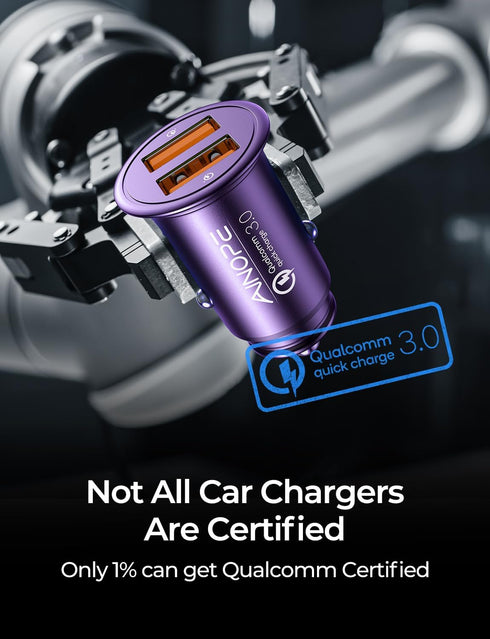 Fast Car Charger Fast Charge AINOPE USB Car Charger Adapter 36W All Metal Mini Cigarette Lighter USB Charger Quick Charge Compatible with iPhone 1...