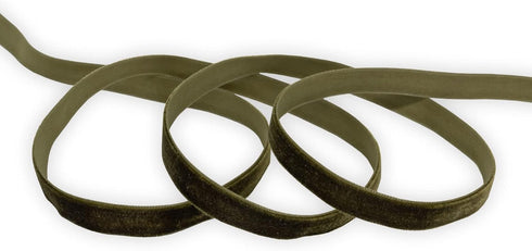 Olive Green Velvet Ribbon 3/8 Inch Moss Single Face Velvet Ribbon for Gift Wrapping, Hair Bows, Choker, Wedding Decorations, Cafts, Bouquet - 25 Y...
