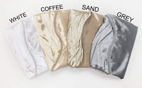 GOHD Valarie Fancy Window Valance. 54 x 18. Taffeta Fabric with Soft Satin Swag. Add Some Royal luxruy Accent to Your Home. (Coffee)...